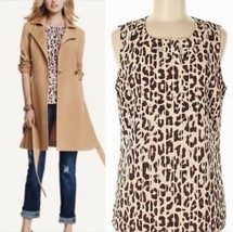 CAbi Ginger Leopard Print Top Women’s Brown Tan Style #3070 Sleeveless S... - $377.69 MXN