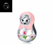 Genuine Sterling Silver 925 Russian Doll Travel Bead Charm For Charm Bracelets - £18.84 GBP