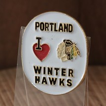 I Love Portland Winter Hawks Hockey VTG Lapel Pin Heart White Gold Winte... - £16.52 GBP