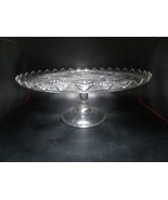 Vintage Glass Pedestal Cake Stand Platter - $60.93 CAD