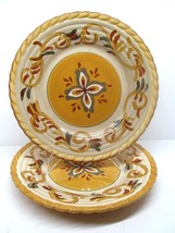 Artimino Tuscan Countryside Sienna Yellow 9 1/2&quot; Salad Plates Set of 2 - £23.25 GBP