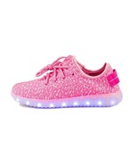 MEJC Girls LED Shoes Light Fashion Sneaker Pink Youth Size 1.5Y USB Charger - £20.81 GBP