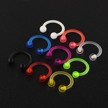 JUNLOWPY Flexible 16 Gauge 5/16 inch Circular Barbell Nose Hoop Rings Earrings P - £11.24 GBP