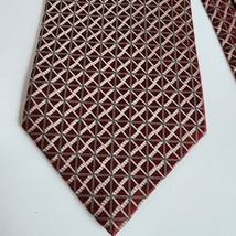 Crazy Horse Tie Necktie Red Gold Geometric 100% Silk 4&quot; x 57&quot; - £5.42 GBP