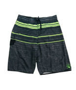 Wave Riding Board Shorts Vehicles Green Black Striped Print Men Swim  Si... - $266.76 MXN