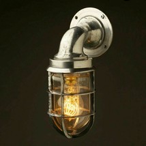 Caged Nautical style Handmade Aluminum Bulkhead wall Light - $75.38
