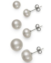Giani Bernini 3-Pc. Set Cultured Freshwater Pearl (5, 7, 9mm) Stud Earrings - £17.99 GBP