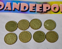 Vintage Italy 200 Lire Coins 8 Piece 1979 Repbbliva Italiana Money Currency - €17,67 EUR