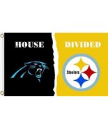 Carolina Panthers and Pittsburgh Steelers Divided Flag 90cmx150cm/3x5FT - £13.91 GBP