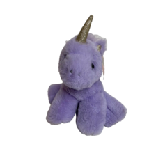 2022 8&quot; FAO Schwarz Purple Unicorn Plush Gold Glittery Pony Horse Magica... - $10.88