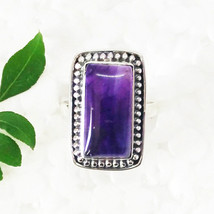 925 Sterling Silver Purple Amethyst Ring Birthstone Ring Handmade Jewelry - £31.33 GBP
