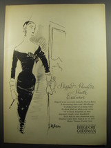 1955 Bergdorf Goodman Dress Ad - Slipped-shoulder sheath exclusive - £14.78 GBP