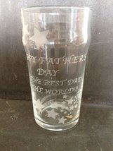 Happy Father&#39;s Day to the Best Dad in the World Pint Beer Glass with stars - £11.49 GBP