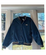BUM Equipment Vintage Varsity Denim Bomber Jacket Mens Blue Jean Size XL... - $75.91