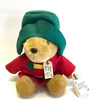 Holiday Paddington Bear with Ornament Sears Kids Gift 16&quot; Plush Vintage Red Coat - £15.32 GBP