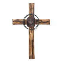 Cowboy Hat Wood Wall Cross 15&quot; By Wings Of Devotion - £14.99 GBP