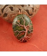 Unakite Tree of Life wire-wrapped pendant, Yggdrasil, World Tree pendant - £36.97 GBP