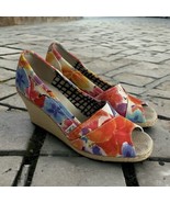 Toms Womens  Calypso Corbel Classic Pump Wedge Sz 10 Shoes Multicolor Fl... - £19.20 GBP