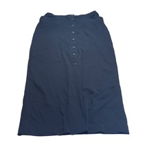 Jones &amp; Co Straight &amp; Pencil Skirt Women 12 Navy 100% Nylon Pockets Butt... - $33.85