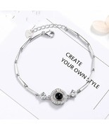 925 Sterling Silver 100 languages I love you Projection Bracelet for Val... - £22.35 GBP