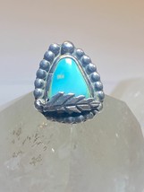 Turquoise ring feather Navajo southwest  sterling silver size 6 - £53.68 GBP