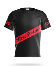 Red Stripe  Beer Logo Black Short Sleeve  T-Shirt Gift New Fashion  - £25.35 GBP