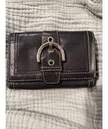 Coach Soho Buckle Flap Black Leather Vintage Y2K Wallet - €34,00 EUR