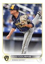 2022 Topps #20 Jake Cousins RC Rookie Card Milwaukee Brewers ⚾ - £0.69 GBP