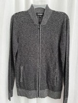Express Men&#39;s Cardigan Sweater Gray &amp; Black ZIp Up SIze Small NWT - £22.48 GBP