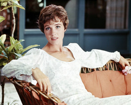 Julie Andrews Landscape lovely pose seated on couch 1960&#39;s short hair 16x20 Canv - £55.37 GBP