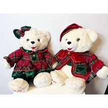 Dan Dee Snowflake Teddy Stuffed Plush 1999 Plaid Christmas Boy Girl Bear... - £45.66 GBP