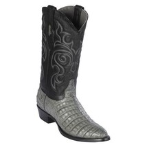 Los Altos Gray Handmade Genuine Crocodile Belly Round Toe Western Cowboy... - £409.03 GBP+