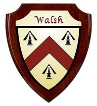Walsh Irish Coat of Arms Shield Plaque - Rosewood Finish - £34.73 GBP