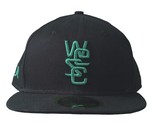 WeSC New Era 59Fifty Black Green Organic Cotton Fitted Baseball Hat Cap NWT - £32.53 GBP