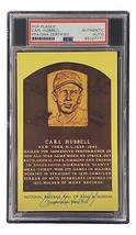 Carl Hubbell Signé 4x6 New York Giants Géants Hall Of Fame Plaque Card P... - £62.02 GBP