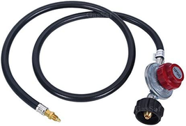 4FT 0-10PSI Adjustable High Pressure Propane Regulator Grill Connector with Hose - £23.05 GBP