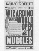 Harry Potter Daily Prophet Wiarding World Open To Muggles Prop/Replica - £1.65 GBP