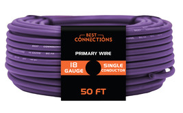 18 Gauge Car Audio Primary Wire (50FtPurple) Remote, Power/Ground Electrical - £11.77 GBP