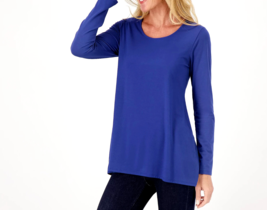 Susan Graver Weekend Essentials Cool Touch A-Line Tunic- Boho Blue, Petite XS - £16.61 GBP