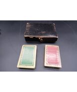 Vtg Green &amp; Red Double Deck Congress Playing Cards in Case Complete - $19.99