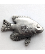 VTG PXP Signed Fish Lapel Pin Tie Tack - Pewter Silver Tone Fishing Coll... - $17.64 CAD