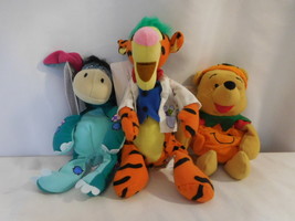 Disney Beanies -Pumpkin Pooh, Dinosaur Eeyore + Mad Scientist Tigger Bea... - £18.99 GBP