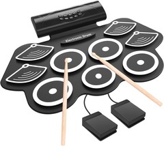 Electronic Drum Set, Electric Drums For Kids, 9 Pads Roll Up Drum Set,, ... - £50.89 GBP