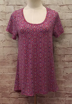 LuLaRoe CLASSIC T Womens XS Purple Multicolor Print Stretch Top Shirt NEW - $14.40