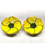 Vintage Yellow Flower Salt &amp; Pepper Shaker Set Lily Daisy - Farmhouse Co... - €7,53 EUR