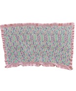 Handmade Crochet Knit Baby Blanket Soft Pastel Multicolor Rectangle Shape - £11.67 GBP