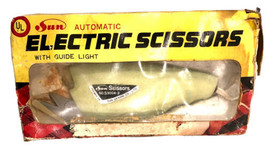 Vintage Green Sun Denshi Automatic Electric Scissors Guide Light Mid Cen... - £9.33 GBP