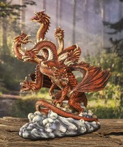 Quest Of Perseus Red 7 Headed Volcano Hyperion Hydra Dragon Roaring Statue - $139.99