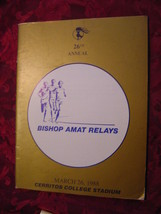 26th Annual BISHOP AMAT RELAYS March 26 1988 Track and Field Program - £3.01 GBP