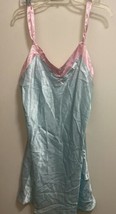 Womens Nightgown Mint Green with pink trim Size L Large By Enchanting New - $8.54